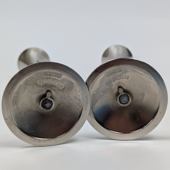 Arthur Salm Solingen Germany Vintage 1960s MCM Silver Candlesticks Set of 2 - Picture 2 of 6